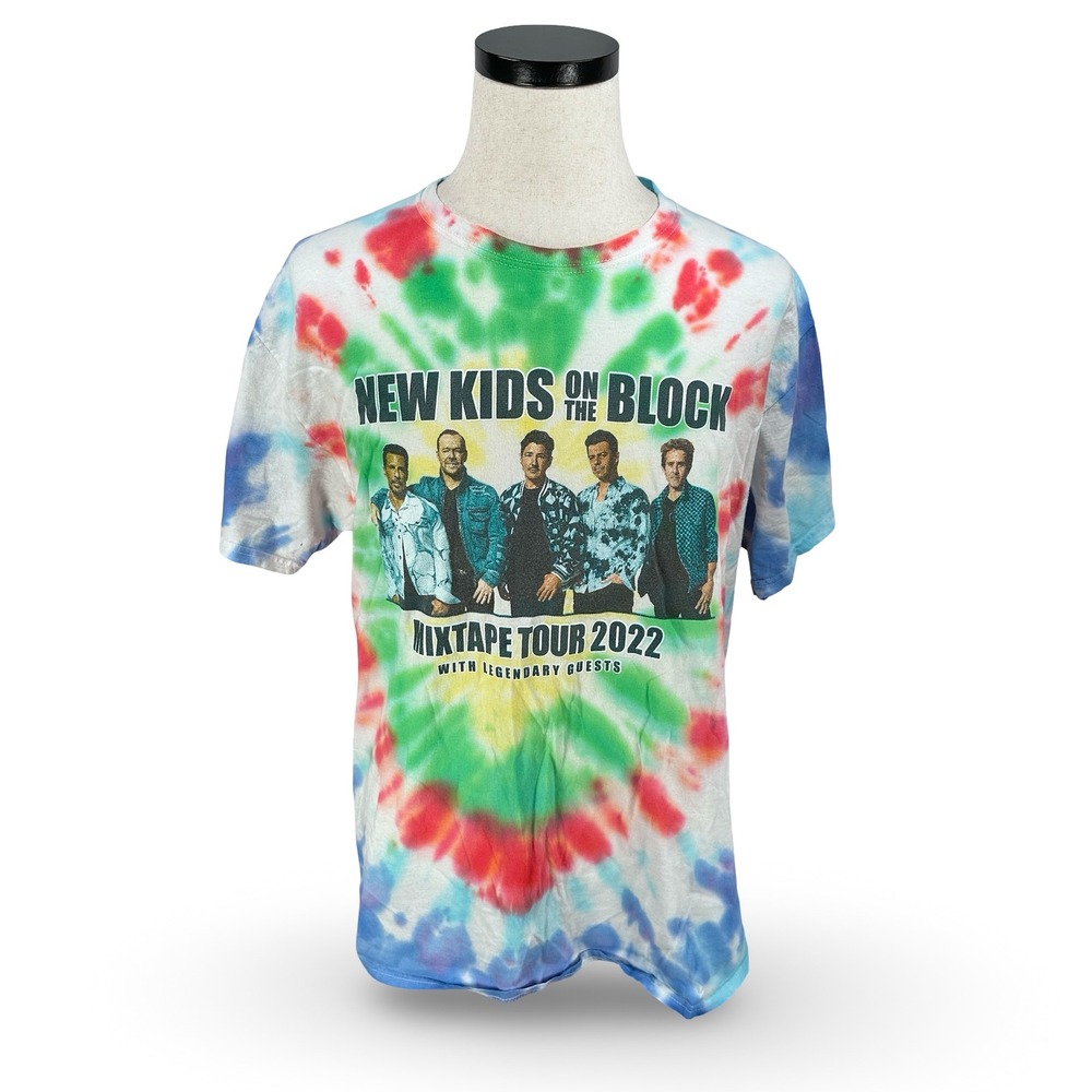New Kids On The Block Mixtape Tour 2022 Tie Dye Graphic T-Shirt Mens Large NKOTB